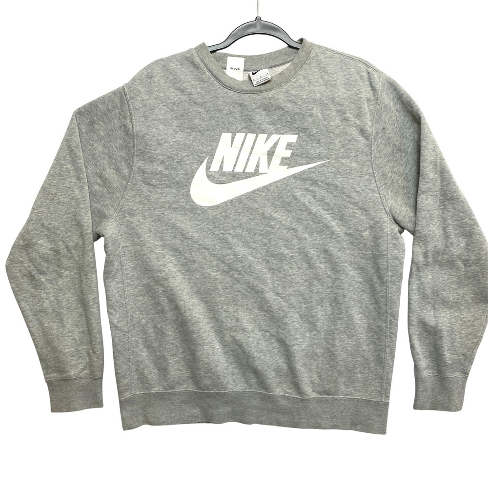Nike Sweatshirt Mens Medium Gray Sportswear Club Fleece Crewneck BV2662-063